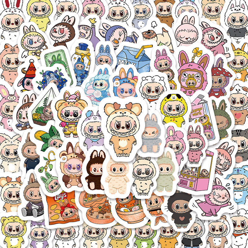 105-Piece Labubu Cartoon Sticker Pack Cute Bubble Mart-Style Decorative Set