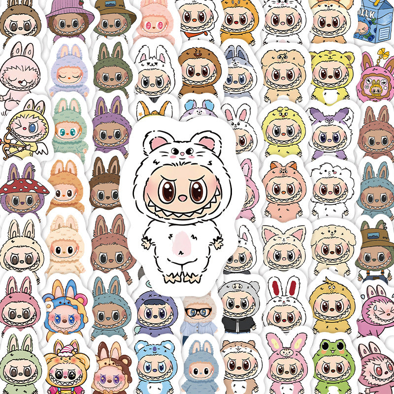 105-Piece Labubu Cartoon Sticker Pack Cute Bubble Mart-Style Decorative Set