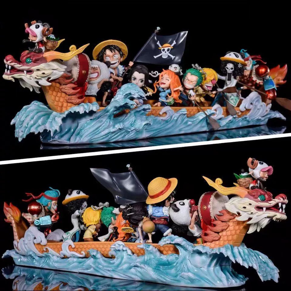 Grand Line Voyage: Straw Hat Crew Dragon Boat Figure Set