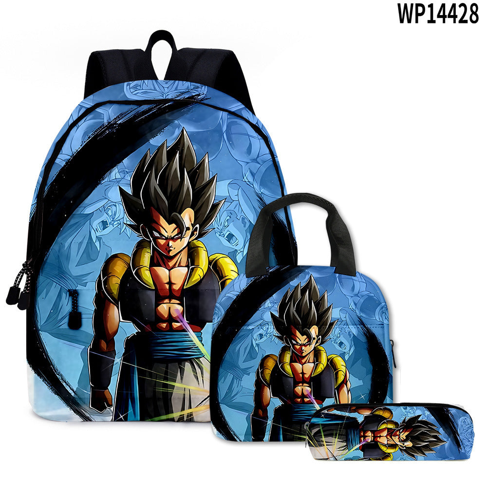 Dragon Ball Super 3D Goku Backpack Set 3-Piece Anime Combo