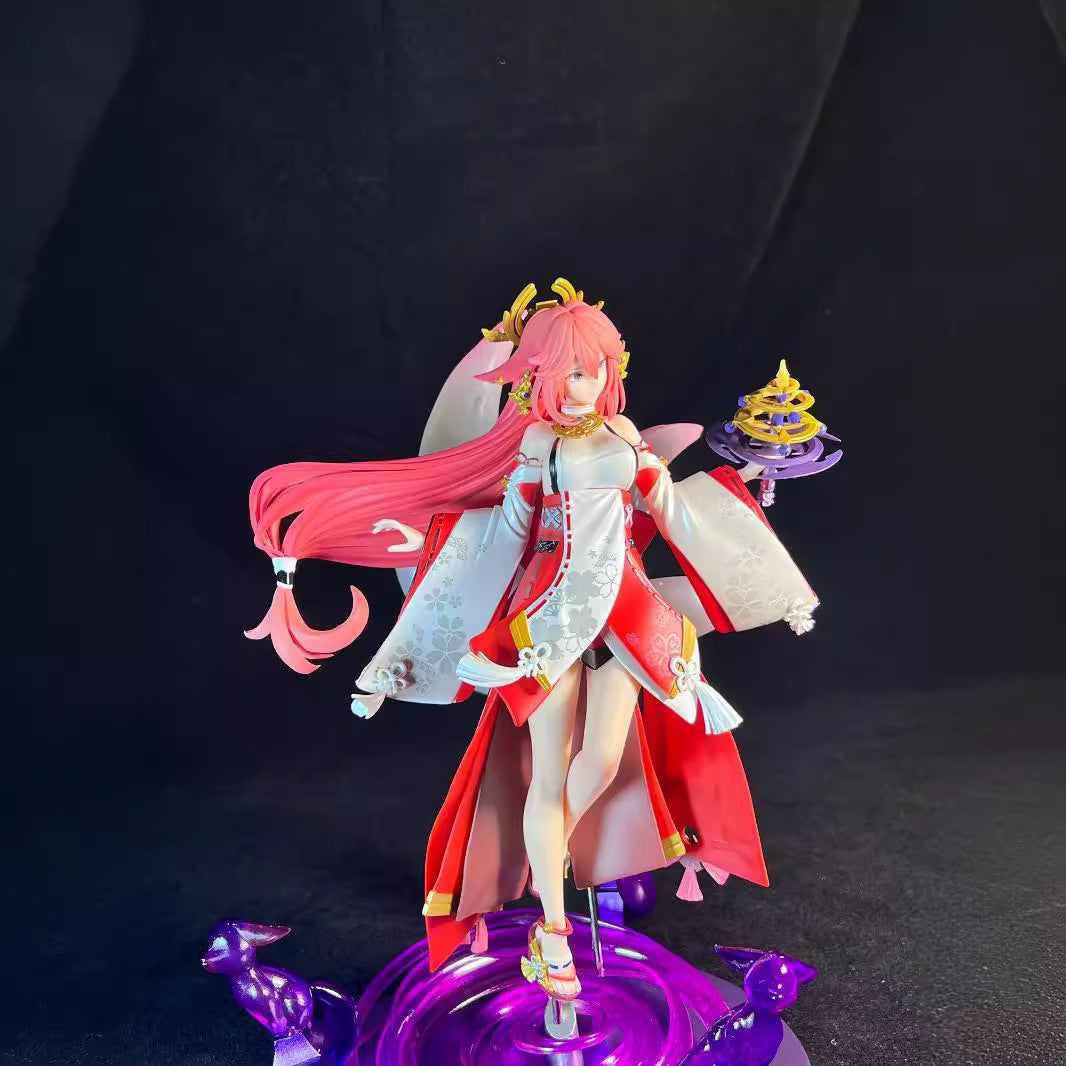 Yae Miko Fox Spirit Shrine GK Figure Pretty Girl Anime Model Ornament