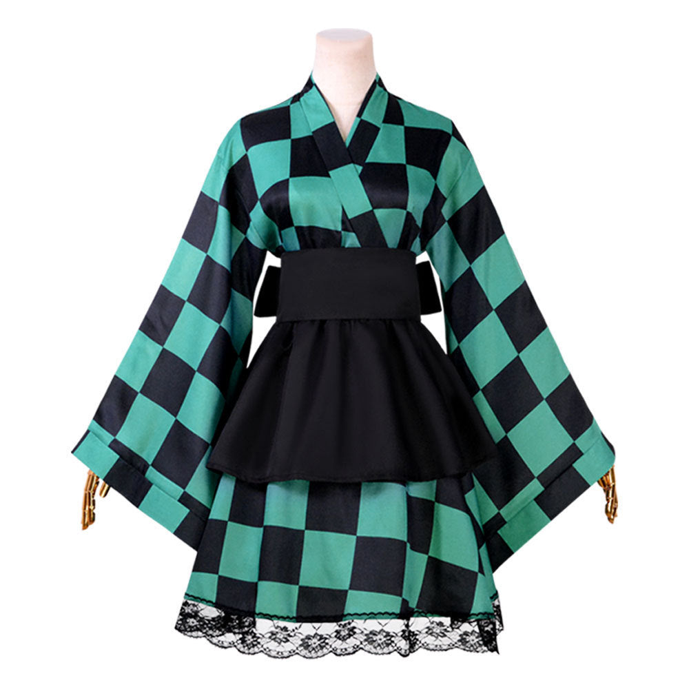 Inosuke women's cos clothing Ghost Slayer Blade cosplay maid skirt Halloween role-playing kimono manufacturers