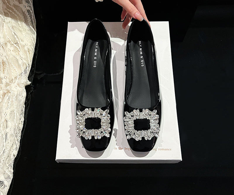 French Style Goatskin Wanwan Shoes – Low-Cut Elegance with a Soft Heel
