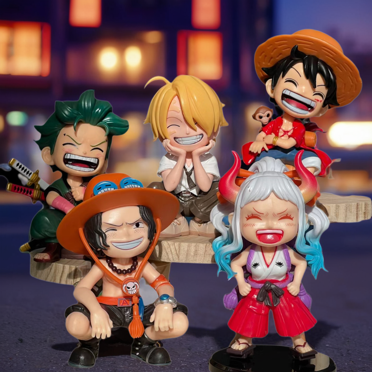 One Piece Q-Edition Figure Set Zoro, Luffy, Sanji, Ace & Yamato