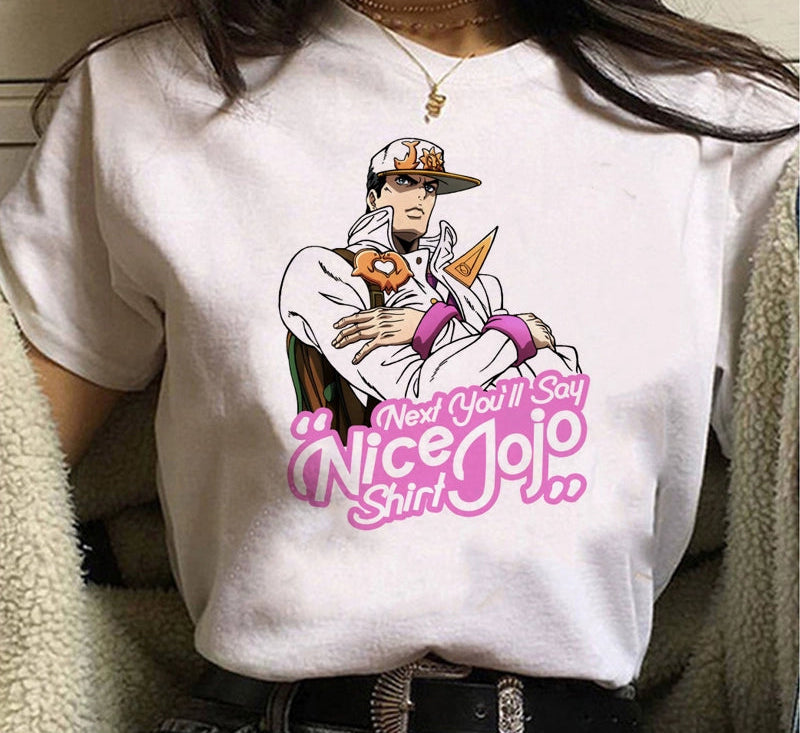 Japanese Anime JOJO'S Bizarre Adventure T-Shirt Men Summer Top Casual Short Sleeve Tee