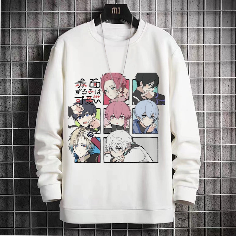 Blue Prison Crewneck Sweatshirt Anime Peripheral Clean World Thousand Cut Leopard Hornet Le Hui Velvet Two-Dimensional Pain Clothes