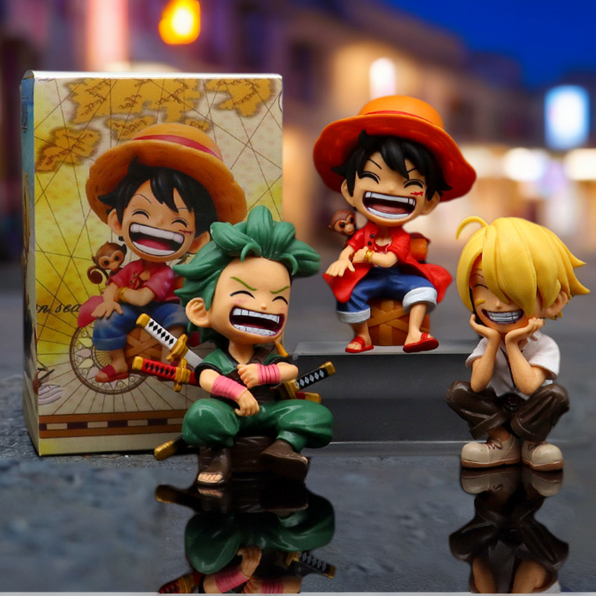 One Piece Q-Edition Figure Set Zoro, Luffy, Sanji, Ace & Yamato