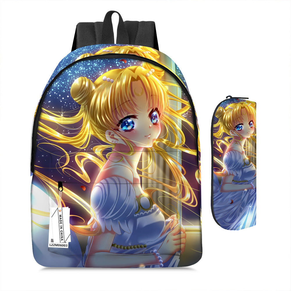 Sailor Moon Magic School Bag Set Full Print Backpack & Pen Case (2-Piece Set)