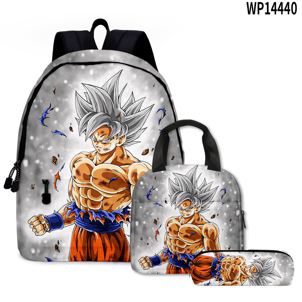 Dragon Ball Super 3D Goku Backpack Set 3-Piece Anime Combo
