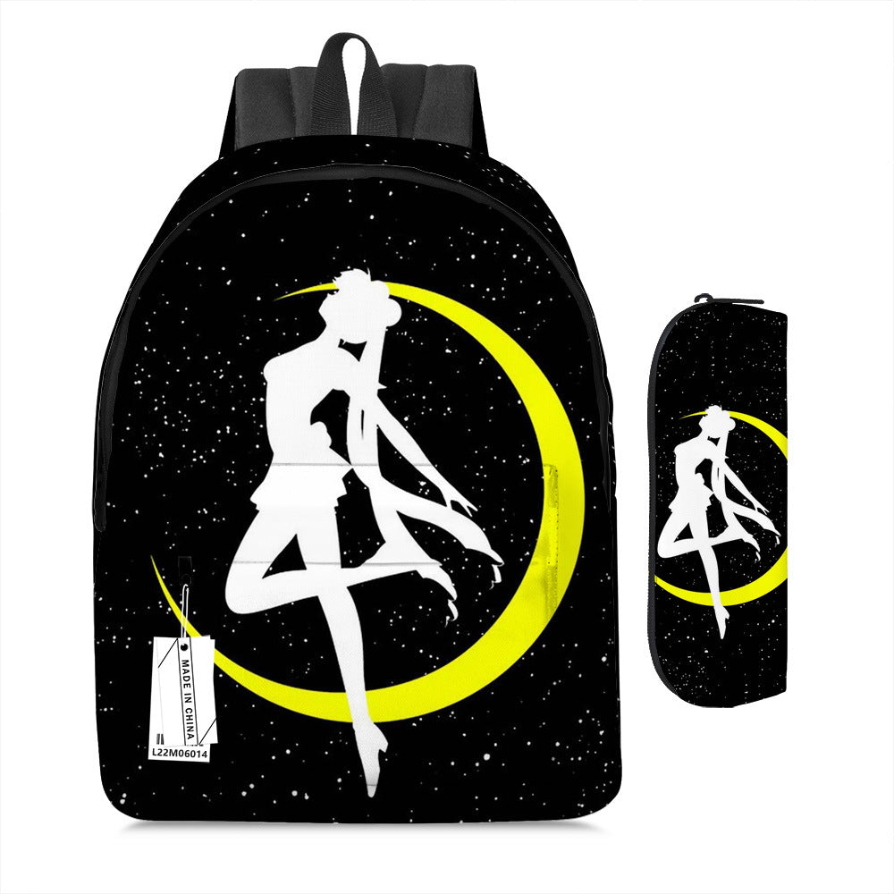 Sailor Moon Magic School Bag Set Full Print Backpack & Pen Case (2-Piece Set)