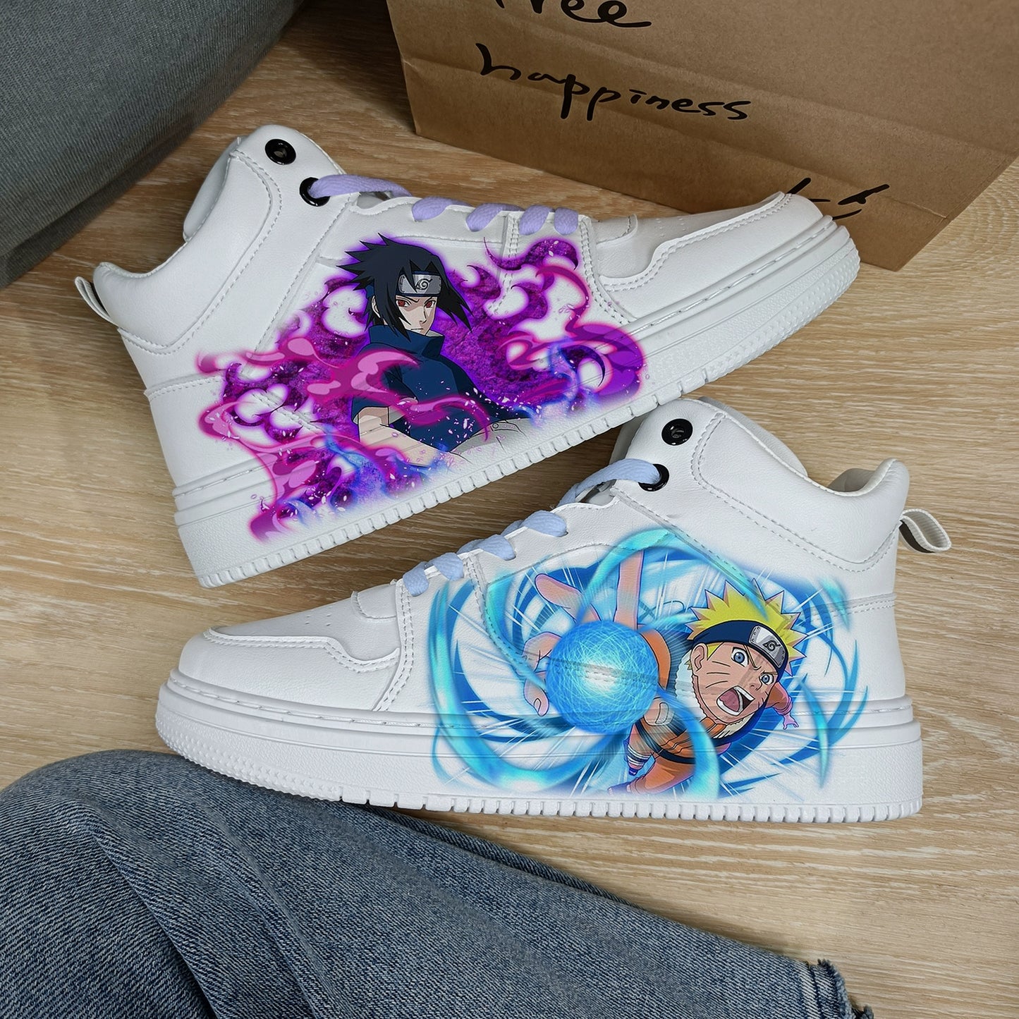 Naruto x Sakura Couple Sneakers Pull-Back Style Casual Anime Shoes