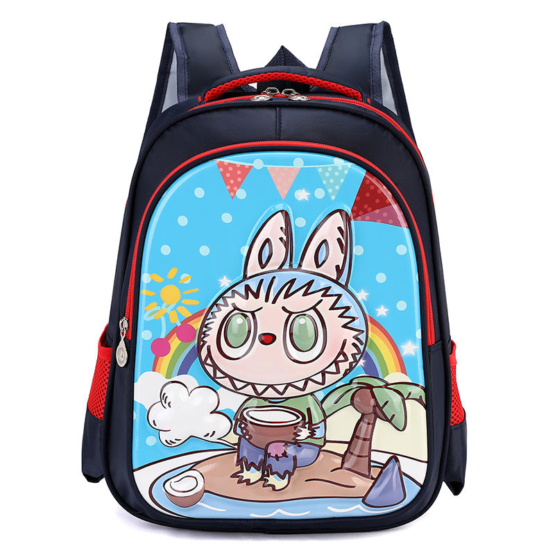 Labubu Cartoon School Backpack Grades 16 Kids Crossbody School Bag