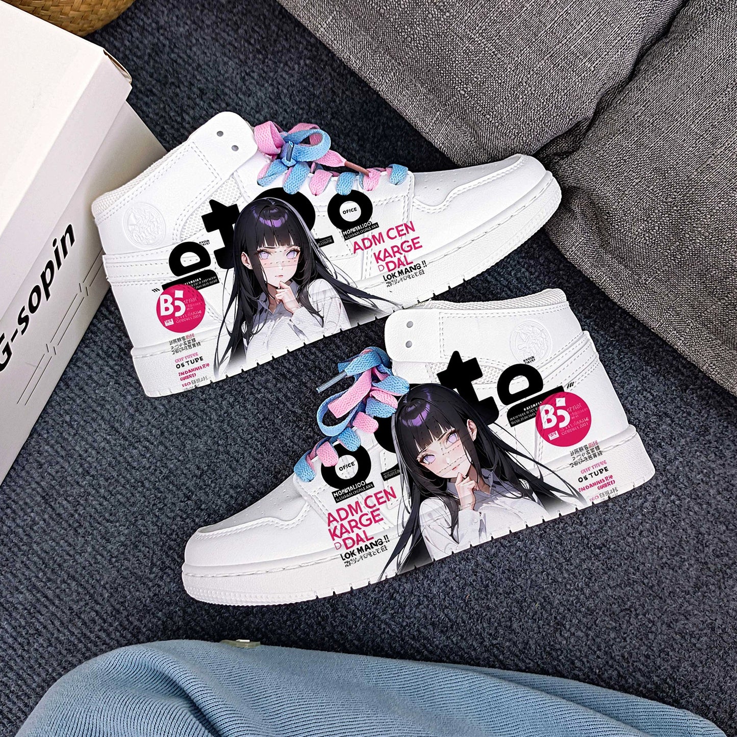 Naruto x Sakura Couple Sneakers Pull-Back Style Casual Anime Shoes
