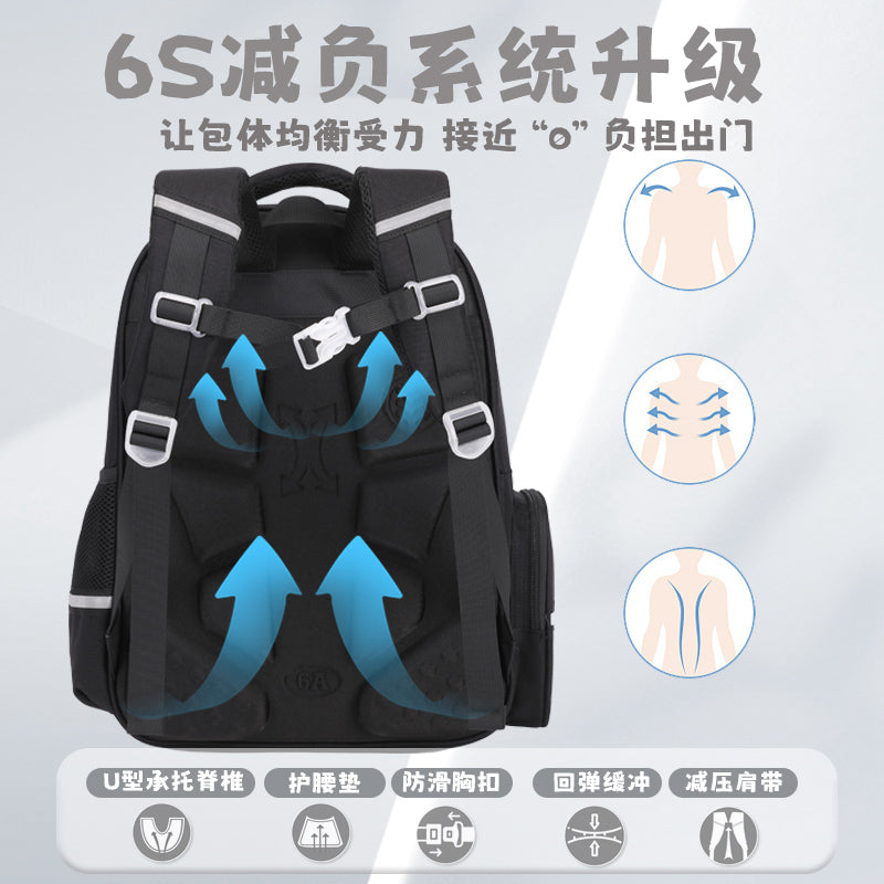 One Piece Spine-Protecting School Backpack Lightweight & Large-Capacity Bag