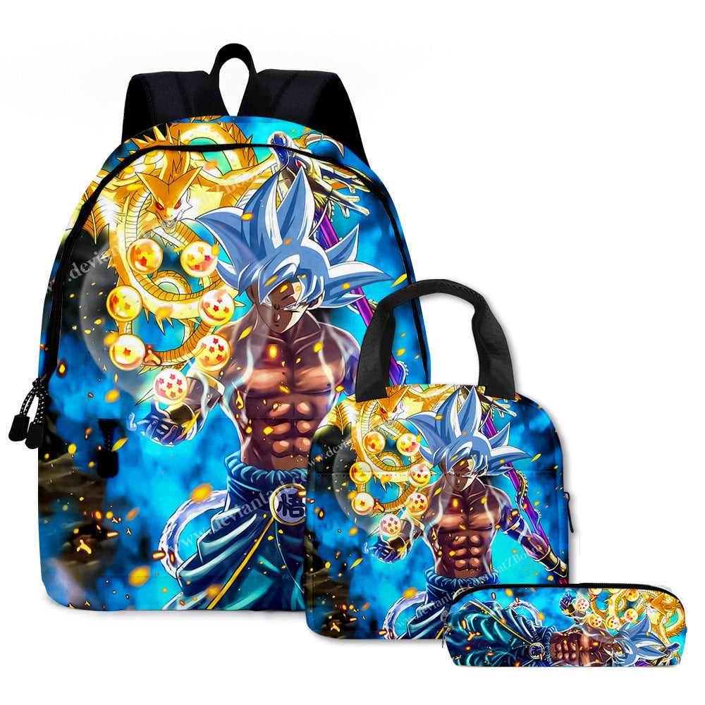 Dragon Ball Super 3D Goku Backpack Set 3-Piece Anime Combo