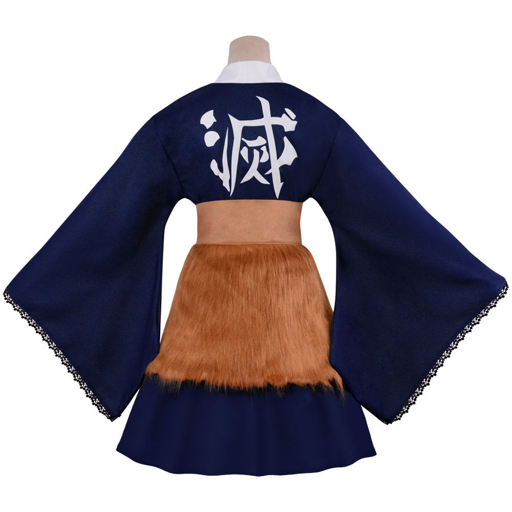 Inosuke women's cos clothing Ghost Slayer Blade cosplay maid skirt Halloween role-playing kimono manufacturers