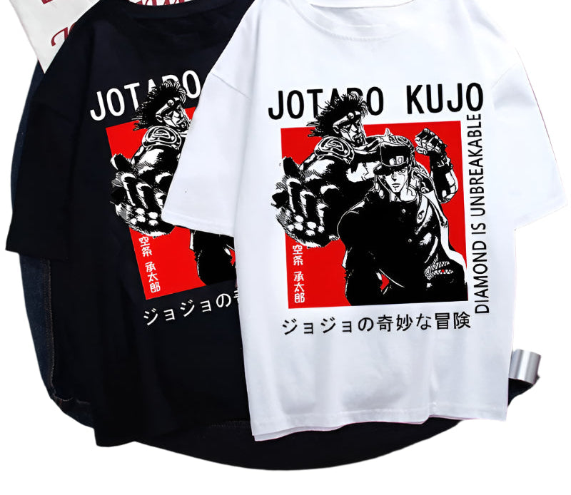Japanese Anime JOJO'S Bizarre Adventure T-Shirt Men Summer Top Casual Short Sleeve Tee