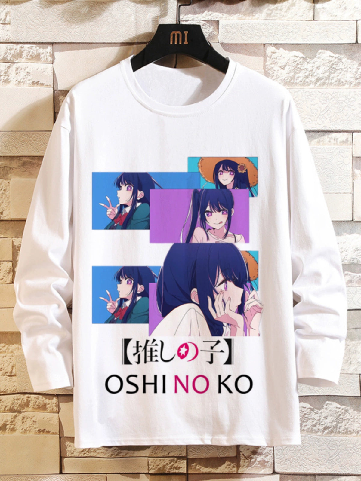 I Pushed the Kids Anime Peripheral Hoshino Ai Long-Sleeved T-Shirt with Magana Two-Dimensional Men and Women Autumn Clothes