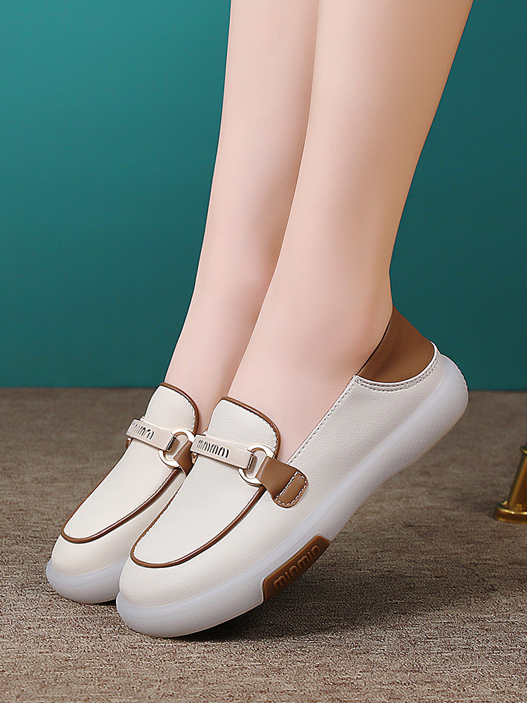 Retro Slip-On Mom Shoes – 2-Way Wear Comfort with Tendon Bottom Support