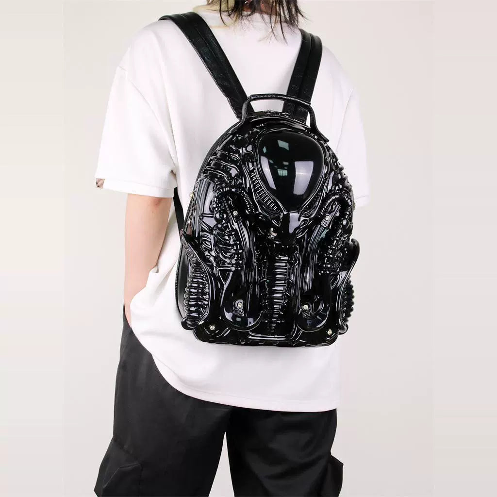 Punk Metal Predator Backpack Street Style School Bag for Men & Women
