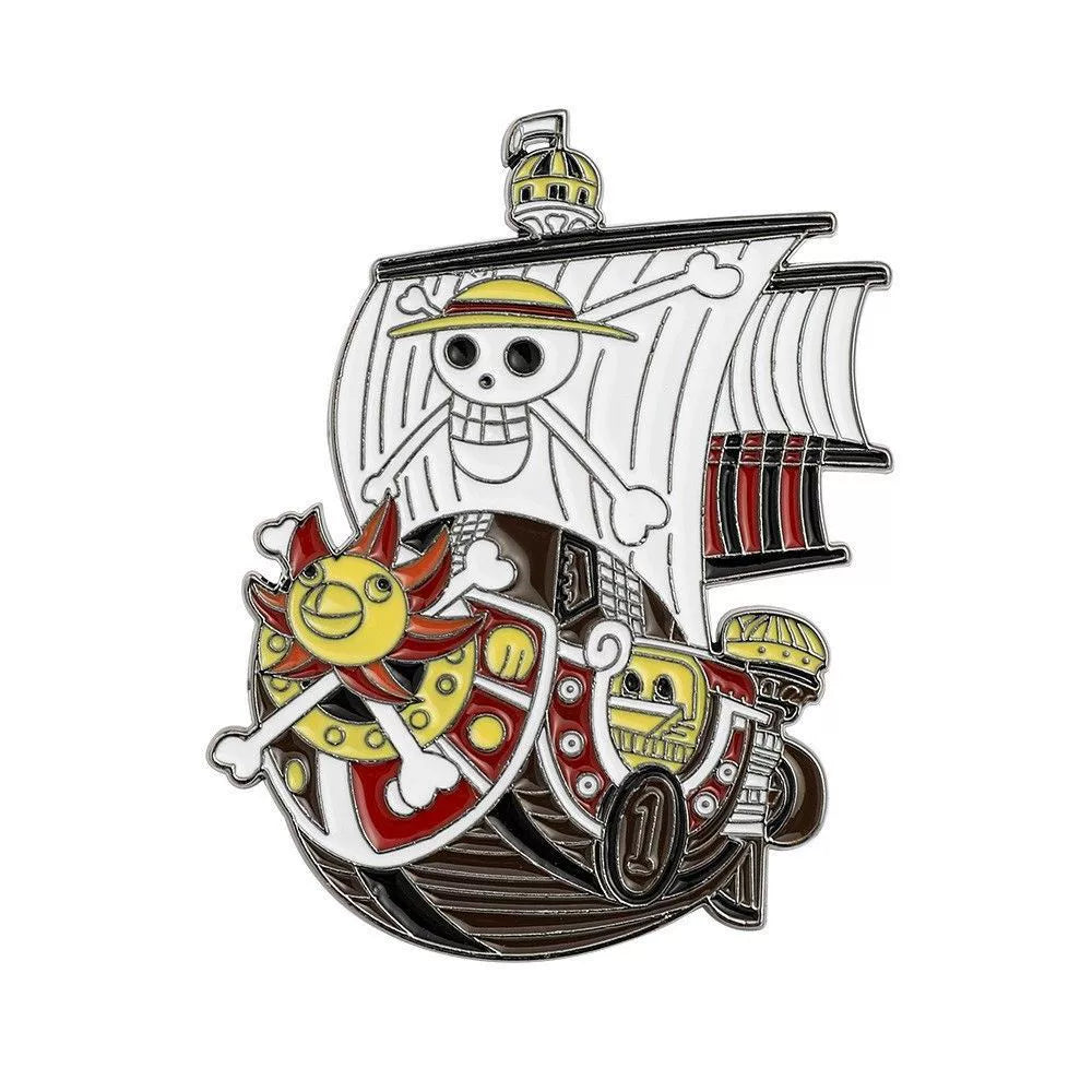 One Piece Straw Hat Pirates Metal Brooch Sunny Ship Pin for Bags
