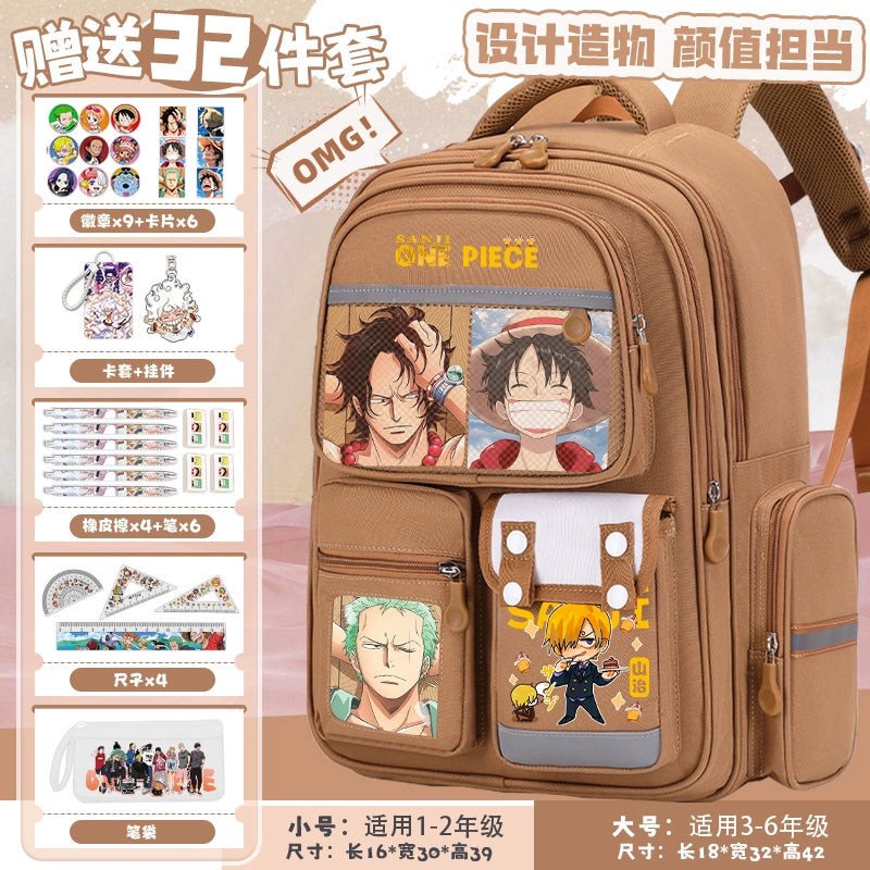 One Piece Spine-Protecting School Backpack Lightweight & Large-Capacity Bag