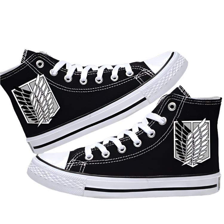 Attack on Titan High-Top Canvas Shoes Anime Streetwear for Students & AOT Fans
