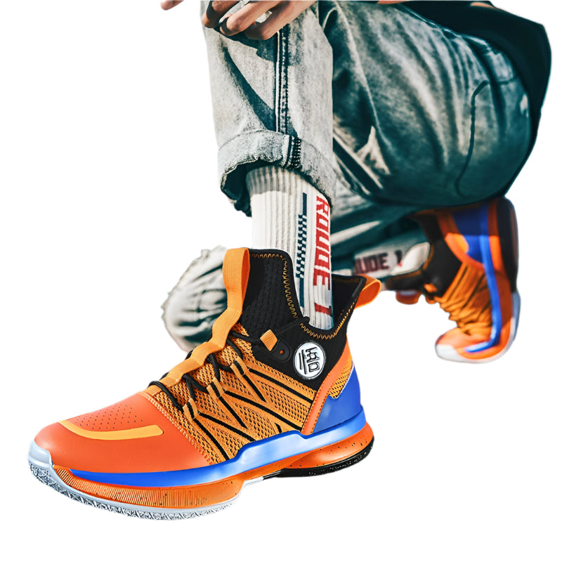 Goku Super Saiyan Fly-Knit Basketball Shoes Dragon Ball Anime Combat High-Tops