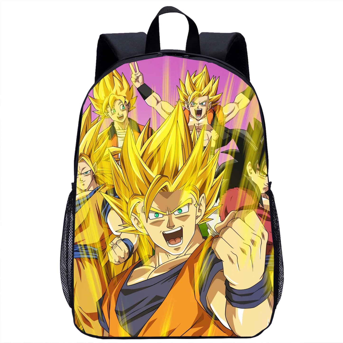 Dragon Ball Saiyan 17" Backpack Cartoon Print School Bag for Kids & Teens