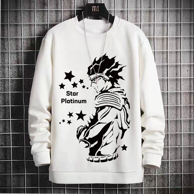 New Sweatshirt Male JOJO'S Bizarre Adventure Two-Dimensional Anime Round Neck Fleece Dress Casual Print Shirt Autumn and Winter