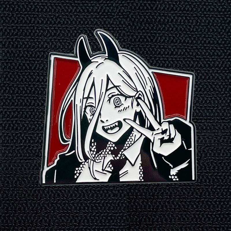 Chainsaw Man Electric Time Pawa Metal Brooch Comic-Style Badge for School Bag Decoration & Collection