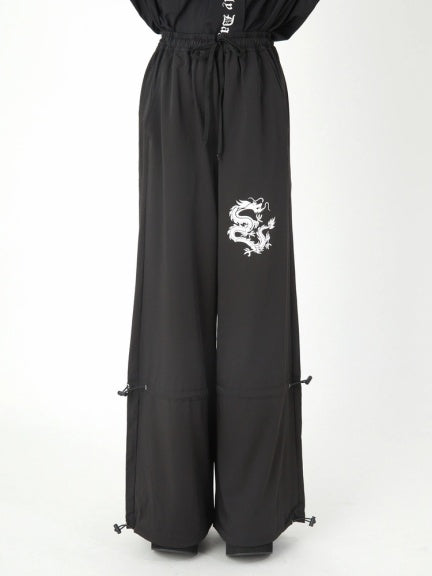 Japanese Style D-Printed Wide-Leg Pants – Original Casual Flow for Everyday Cool