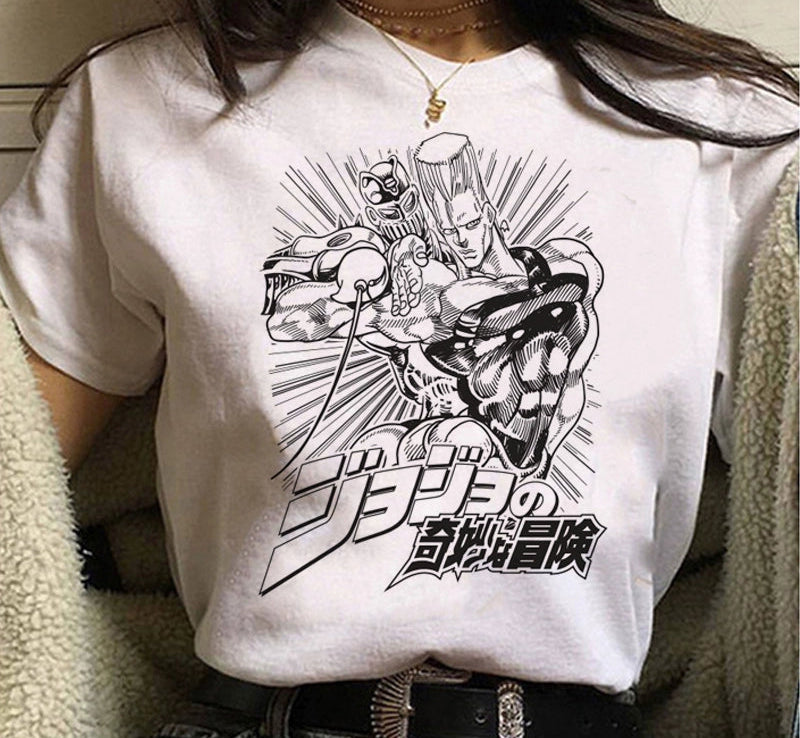 Japanese Anime JOJO'S Bizarre Adventure T-Shirt Men Summer Top Casual Short Sleeve Tee