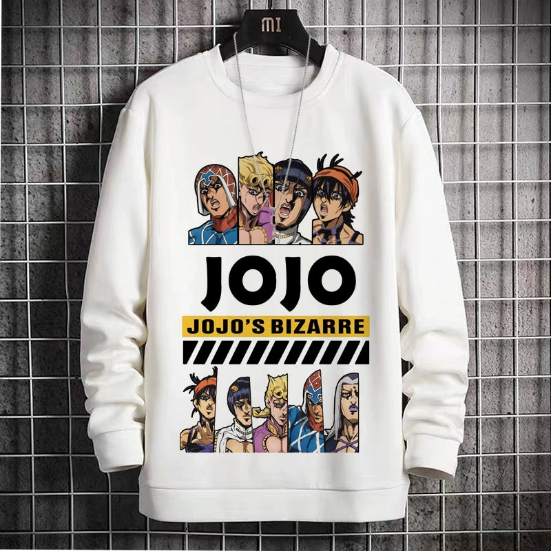 New Sweatshirt Male JOJO'S Bizarre Adventure Two-Dimensional Anime Round Neck Fleece Dress Casual Print Shirt Autumn and Winter
