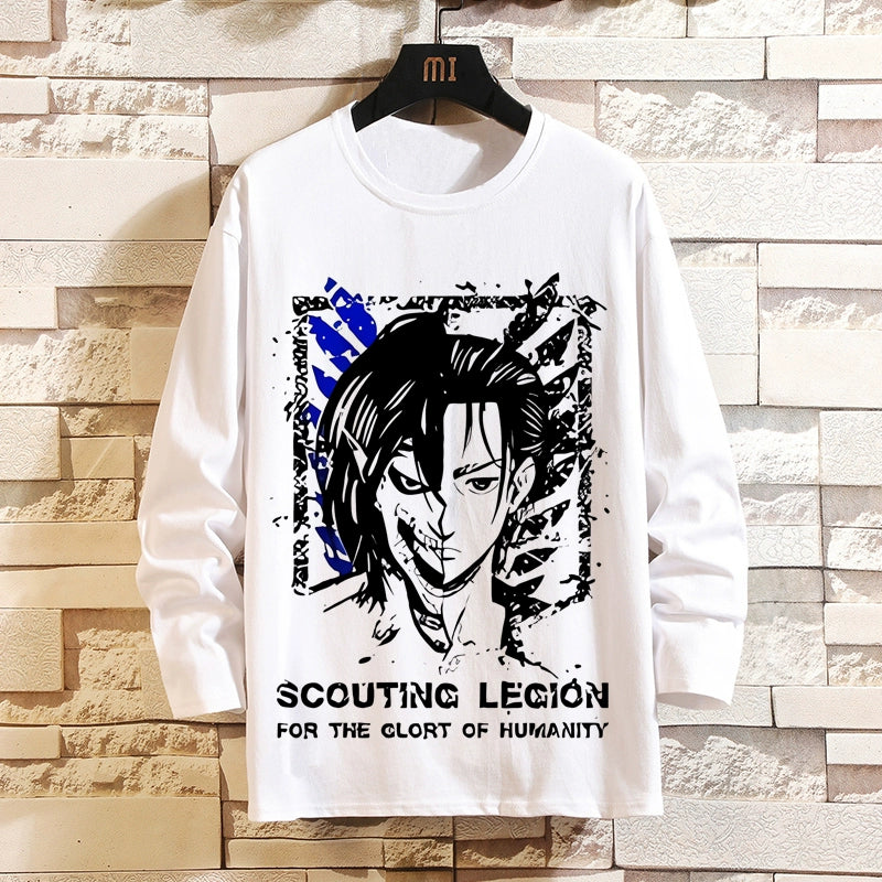 Attack on Titan Clothes Wings of Liberty Long-Sleeved T-Shirt Two-Dimensional Anime Peripheral Japanese Mens Base Shirt Autumn Outfit