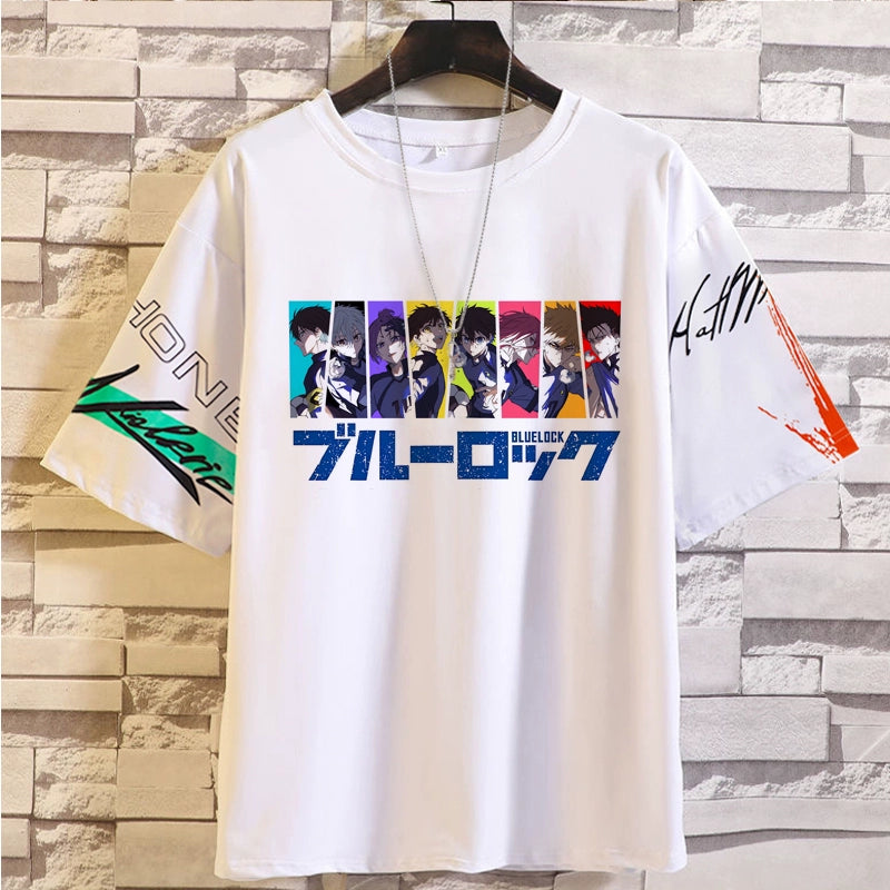 Blue Prison Pain Clothes T-Shirt BLUE LOCK Jieshi Yiling Wangbee Le Back Male and Female Teen Summer Top Anime Peripheral