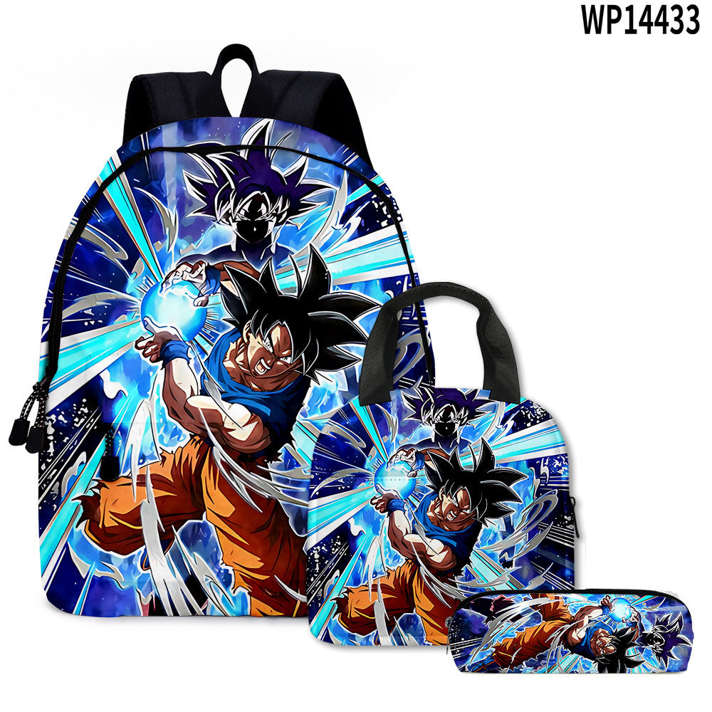 Dragon Ball Super 3D Goku Backpack Set 3-Piece Anime Combo
