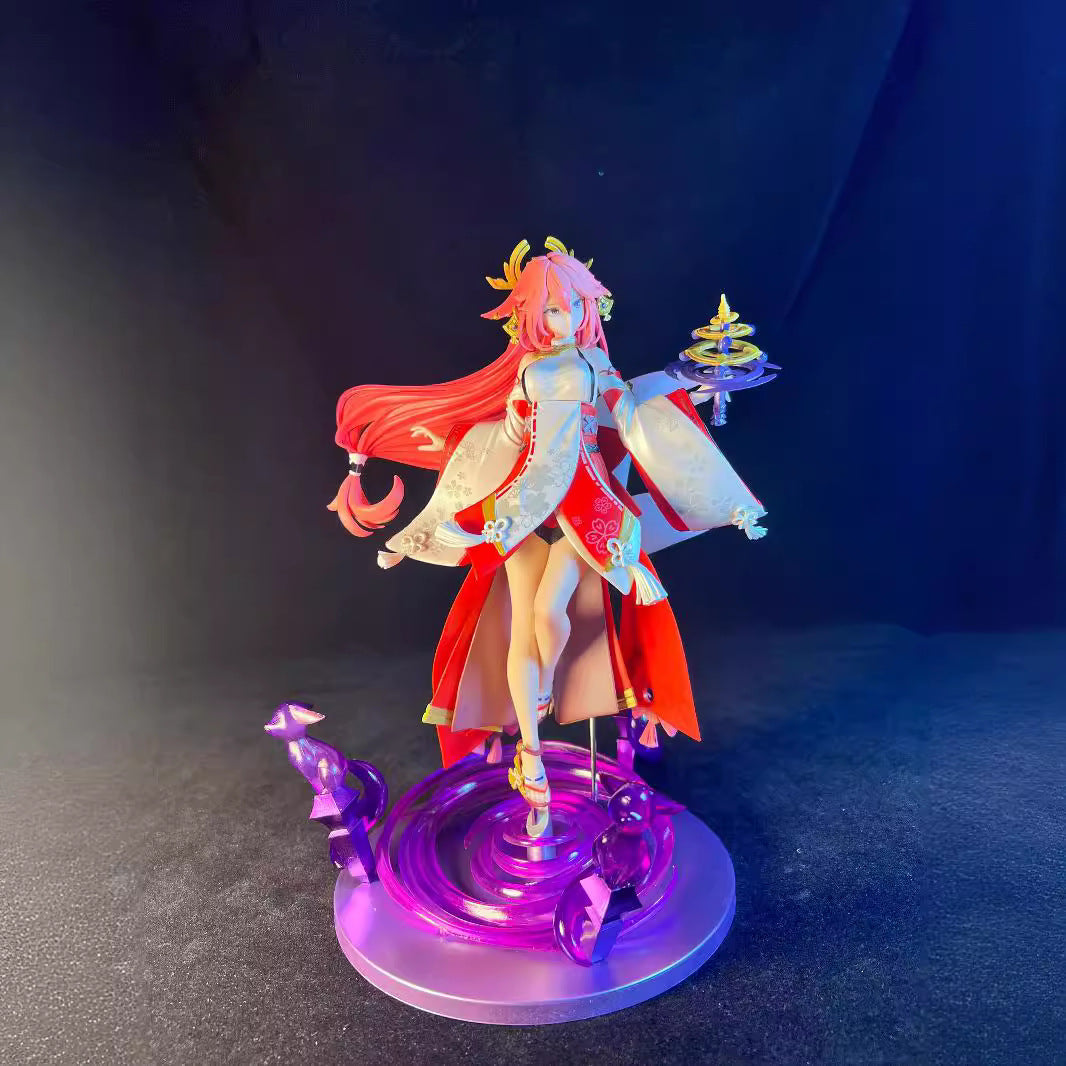 Yae Miko Fox Spirit Shrine GK Figure Pretty Girl Anime Model Ornament