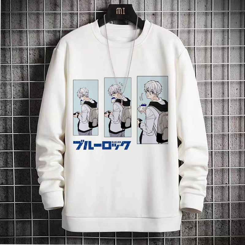 Blue Prison Crewneck Sweatshirt Anime Peripheral Clean World Thousand Cut Leopard Hornet Le Hui Velvet Two-Dimensional Pain Clothes