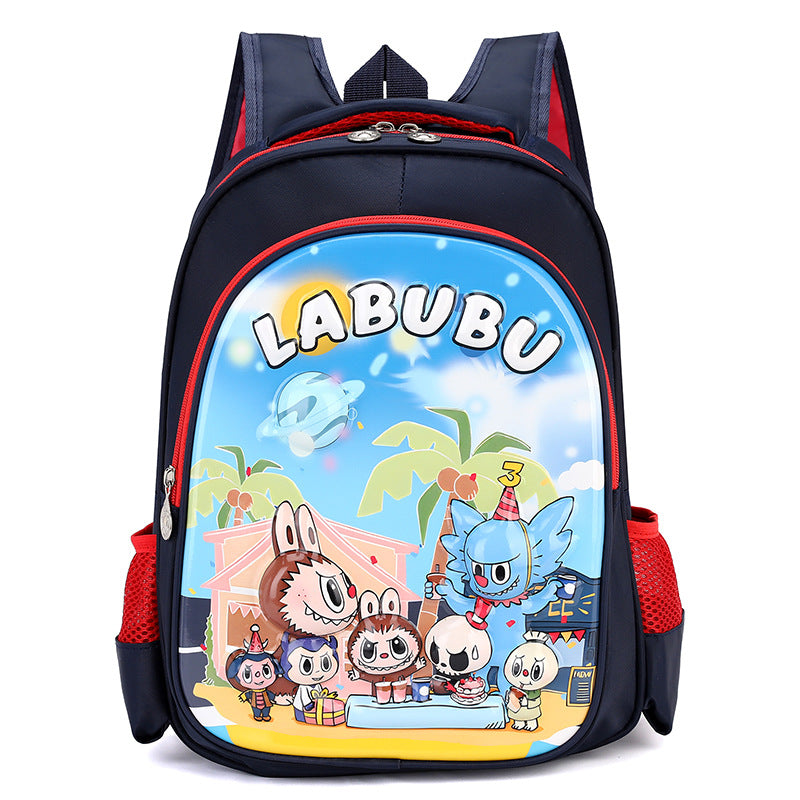 Labubu Cartoon School Backpack Grades 16 Kids Crossbody School Bag