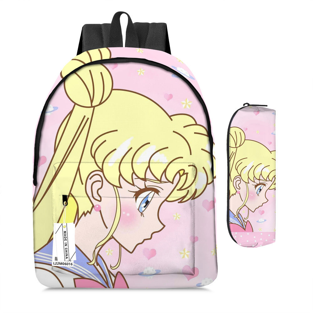 Sailor Moon Magic School Bag Set Full Print Backpack & Pen Case (2-Piece Set)