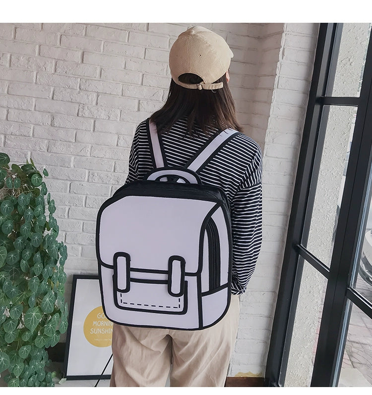 Ulzzang Street Style Spoof Backpack Creative & Cool Korean-Inspired School Bag