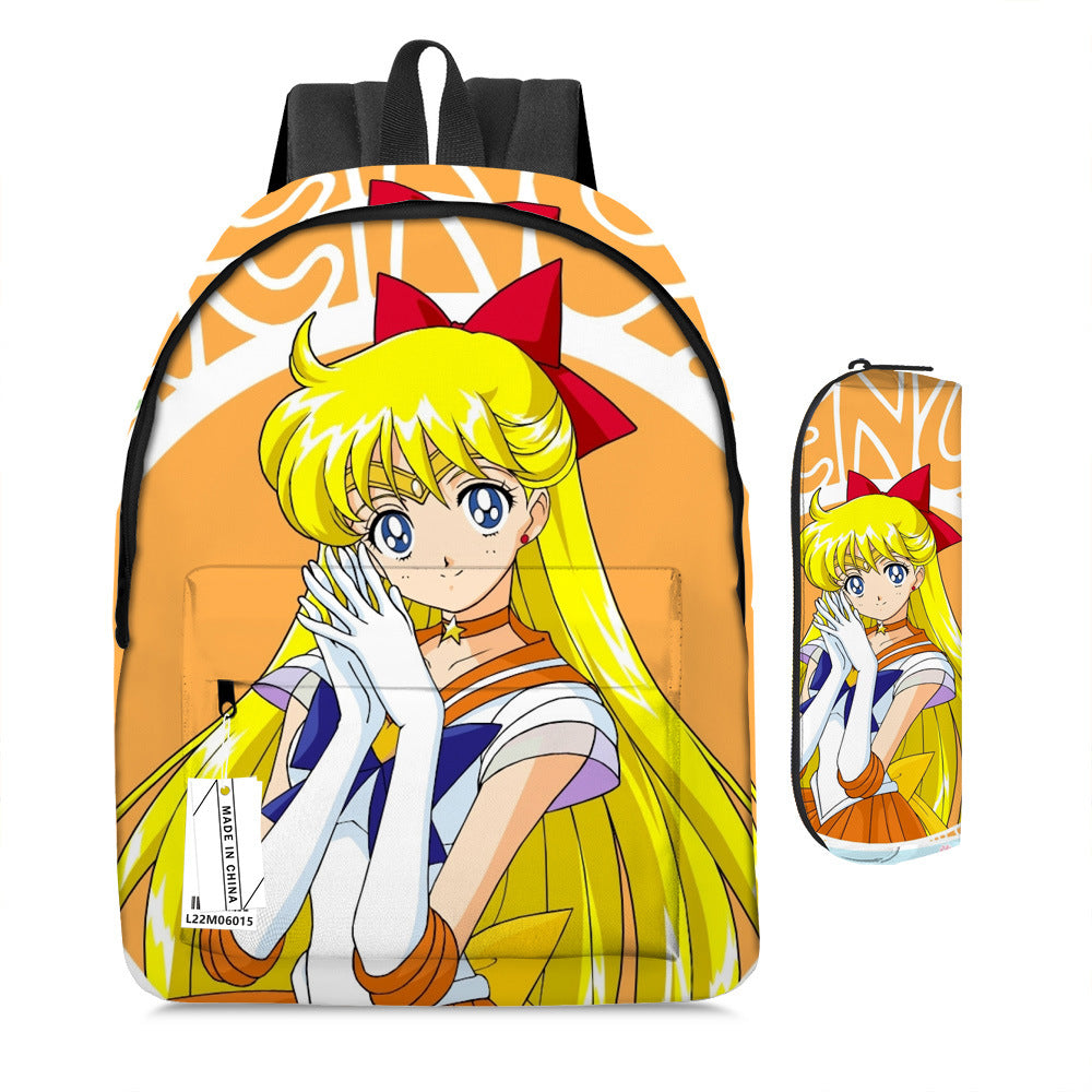Sailor Moon Magic School Bag Set Full Print Backpack & Pen Case (2-Piece Set)