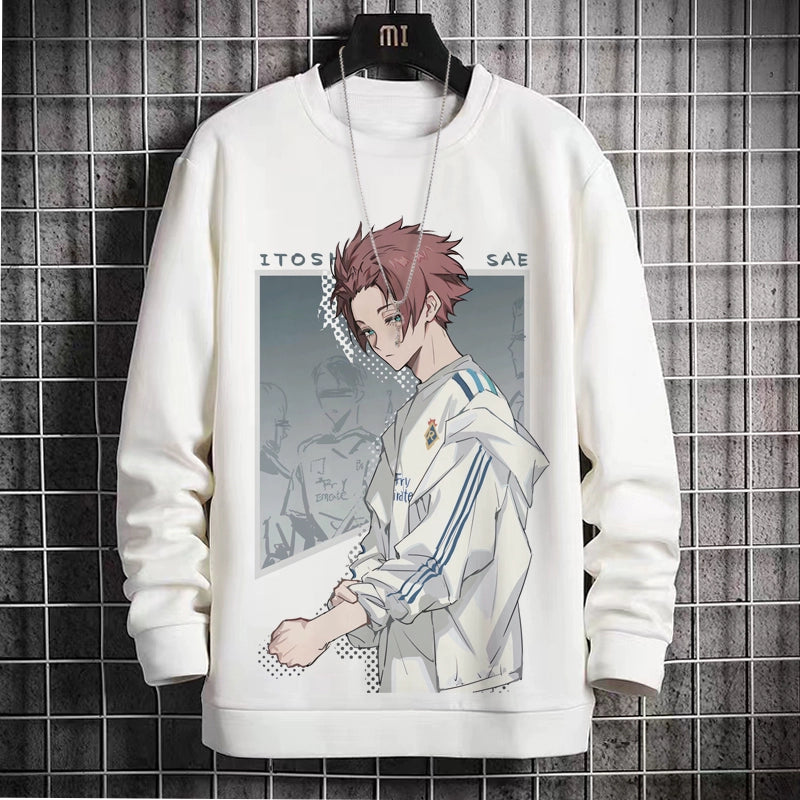 Blue Prison Crewneck Sweatshirt Anime Peripheral Clean World Thousand Cut Leopard Hornet Le Hui Velvet Two-Dimensional Pain Clothes