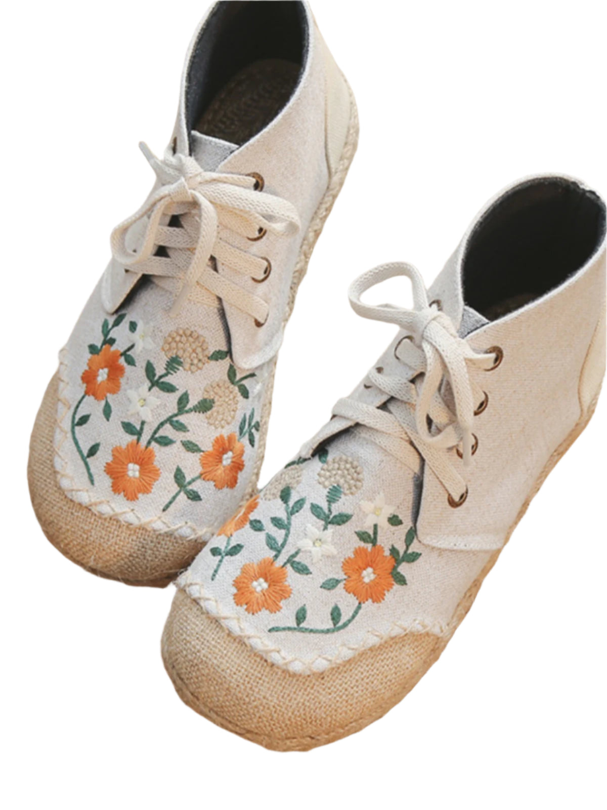 Mid-Top Linen Vintage Lace-up Old Beijing Cloth Shoes