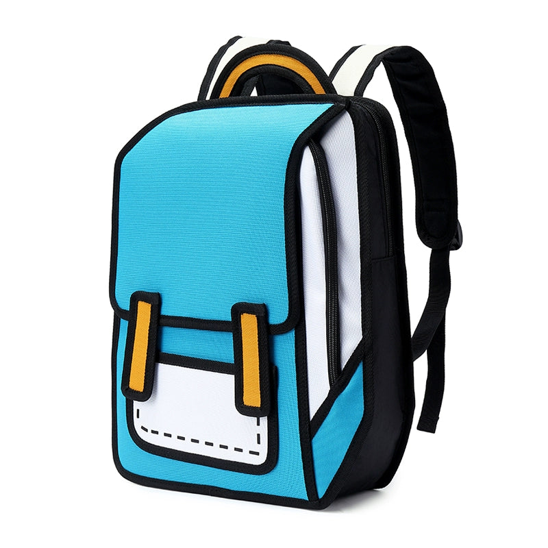2D Style Anime School Backpack Waterproof Comic Bag