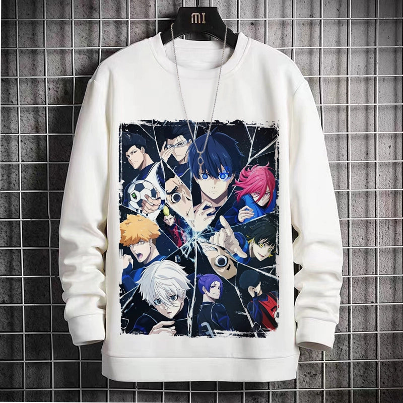 Blue Prison Crewneck Sweatshirt Anime Peripheral Clean World Thousand Cut Leopard Hornet Le Hui Velvet Two-Dimensional Pain Clothes