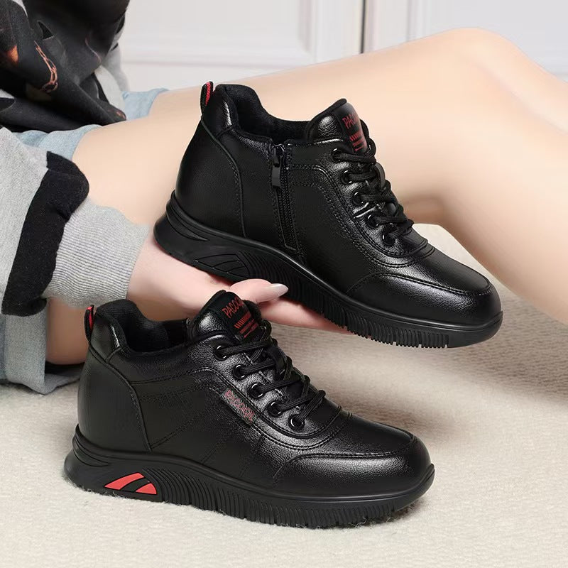 Fleece-Lined Leather Shoes