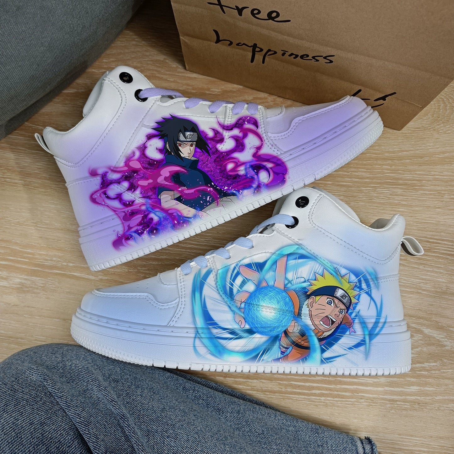 Naruto x Sakura Couple Sneakers Pull-Back Style Casual Anime Shoes