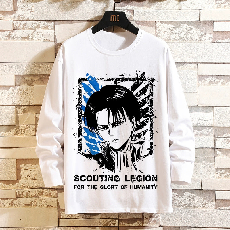 Attack on Titan Clothes Wings of Liberty Long-Sleeved T-Shirt Two-Dimensional Anime Peripheral Japanese Mens Base Shirt Autumn Outfit